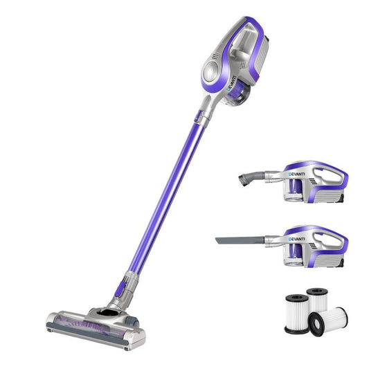 Devanti Handheld Vacuum Cleaner Cordless HEPA Filter Purple 150W - Ozstylz