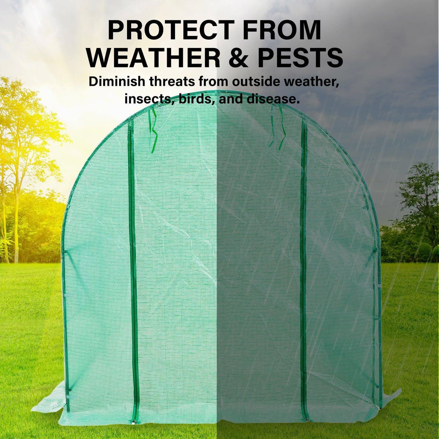 Garden Greenhouse Shed PE Cover Only 300cm Dome Tunnel - Ozstylz