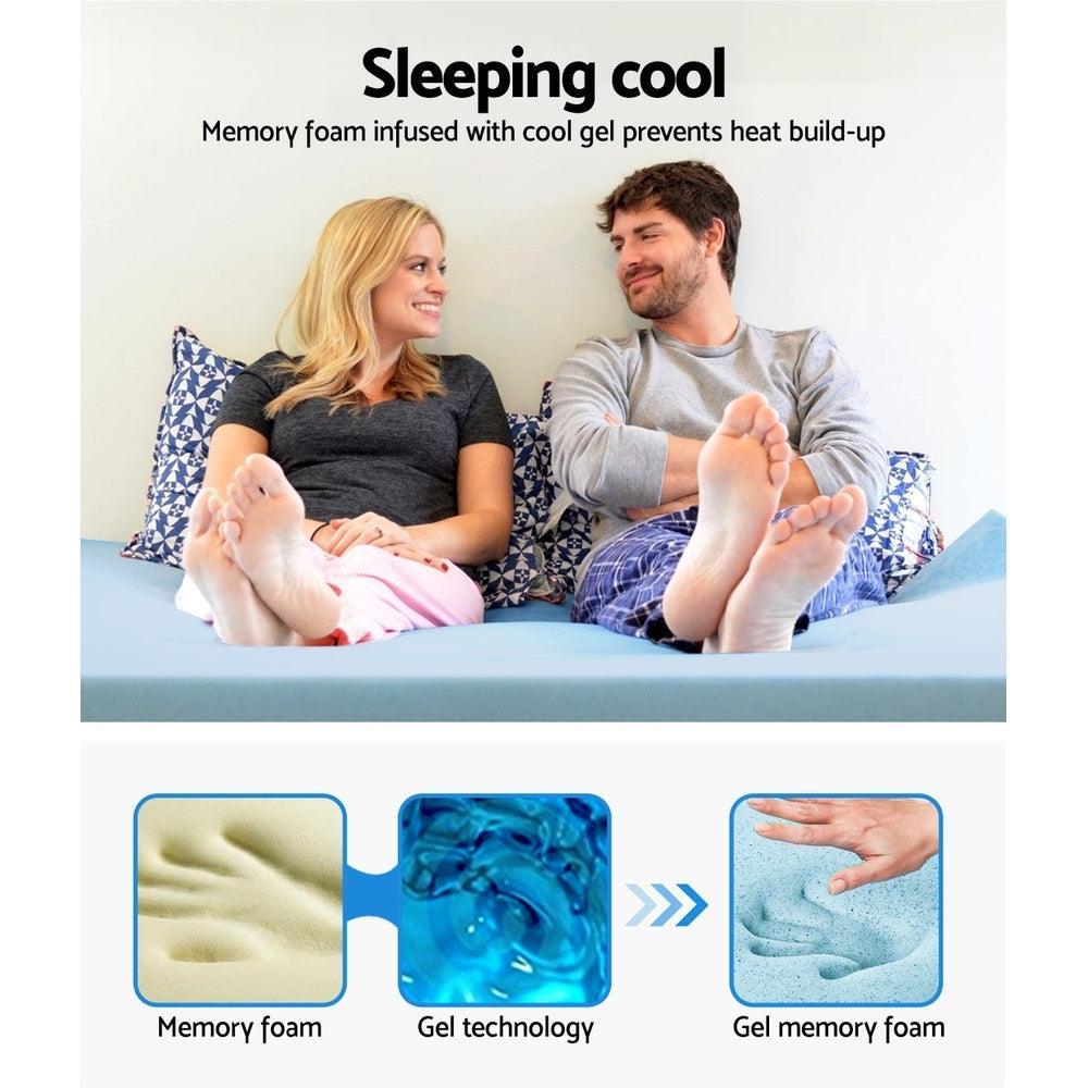 Giselle Bedding Memory Foam Mattress Topper Cool Gel 8cm Single - Ozstylz