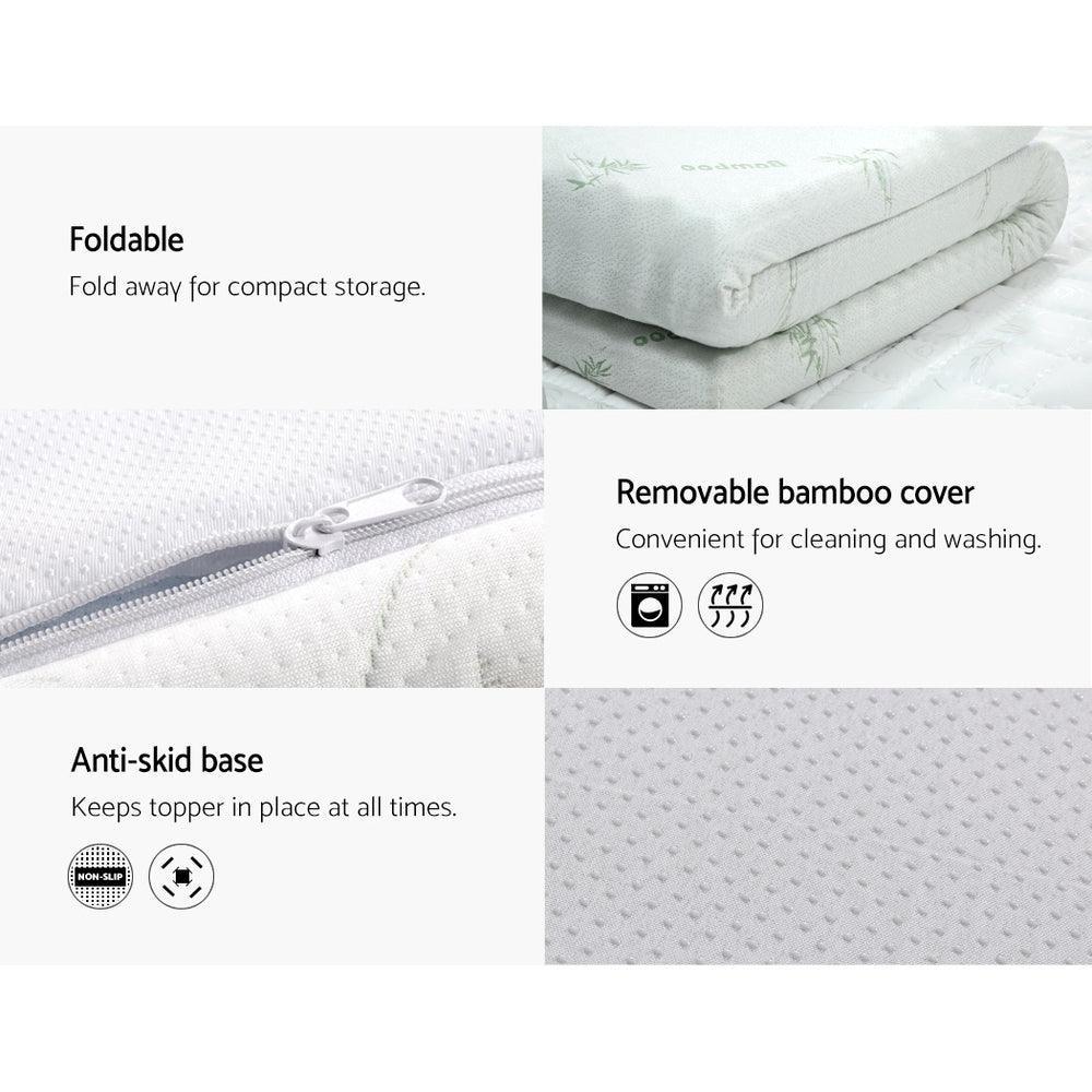 Giselle Bedding Memory Foam Mattress Topper Cool Gel 8cm Single - Ozstylz