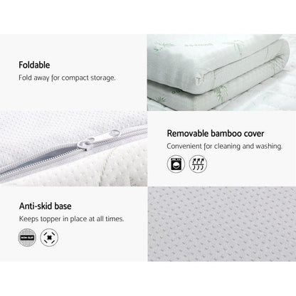 Giselle Bedding Memory Foam Mattress Topper Cool Gel 8cm Single - Ozstylz