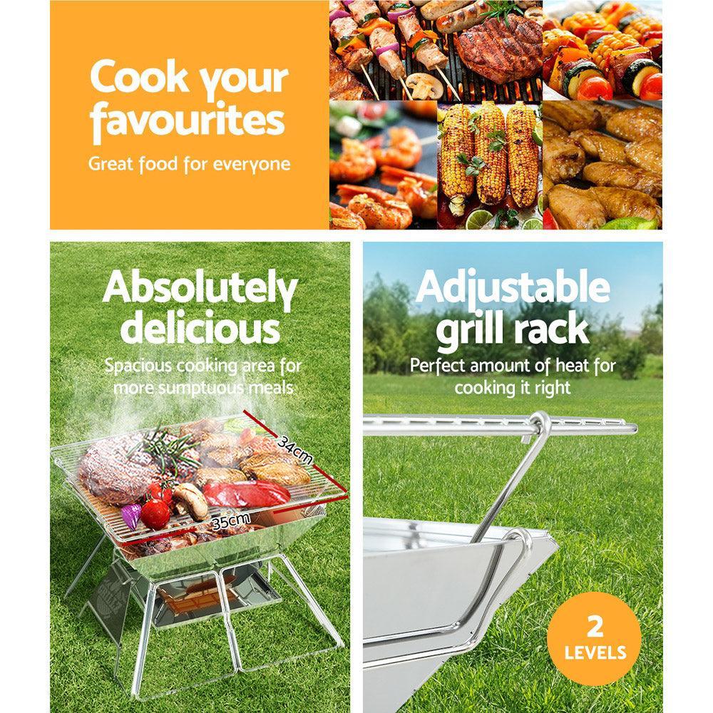 Grillz Fire Pit BBQ Grill with Carry Bag Portable - Ozstylz